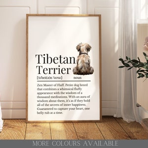 Tibetan Terrier Definition Print, Wall Print for Tibetan Terrier Owners, Tibetan Terrier Wall Print, Dog Definition Print, Tibetan Terrier
