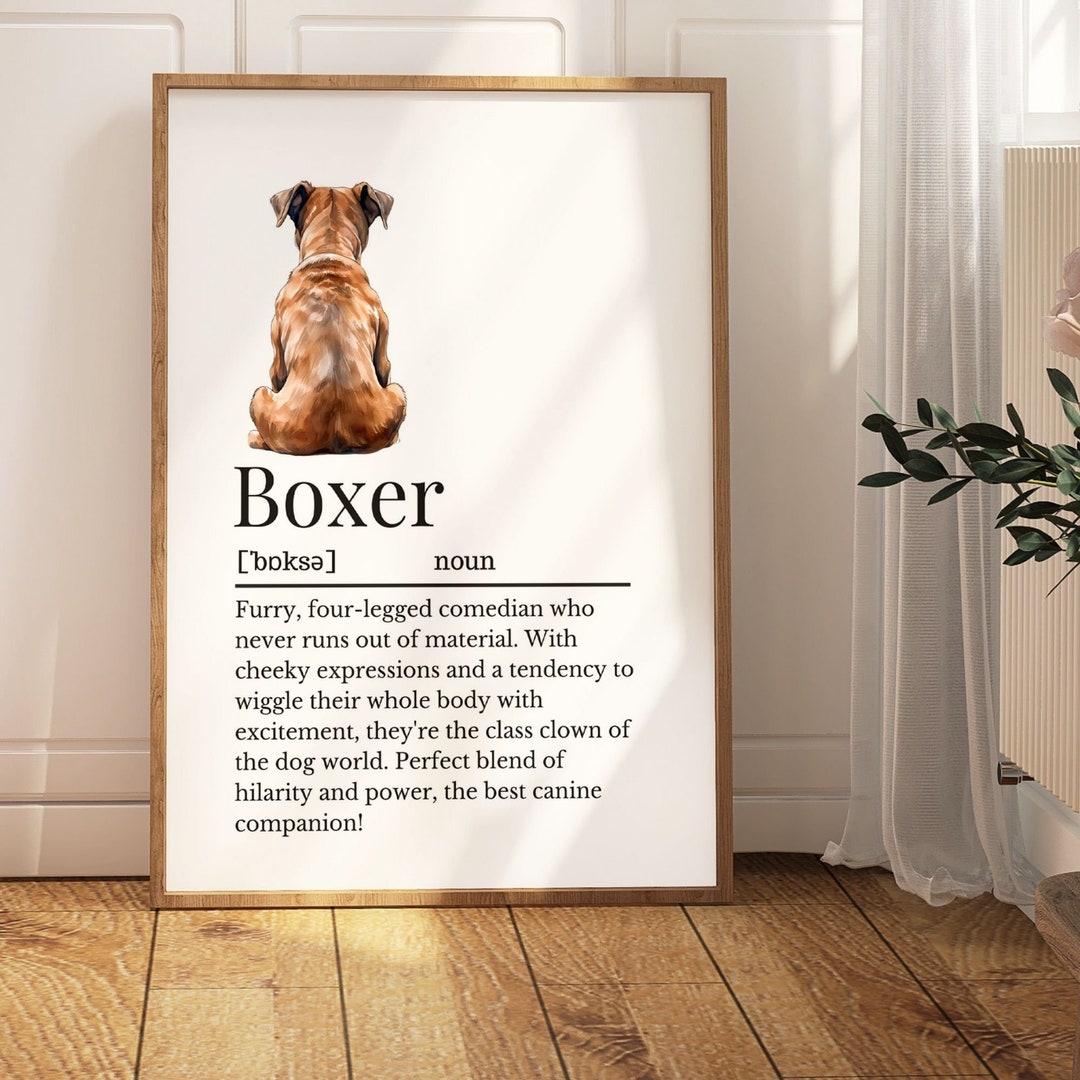 Boxer Dog Definition Print Wall Print for Boxer Dog Owner Etsy
