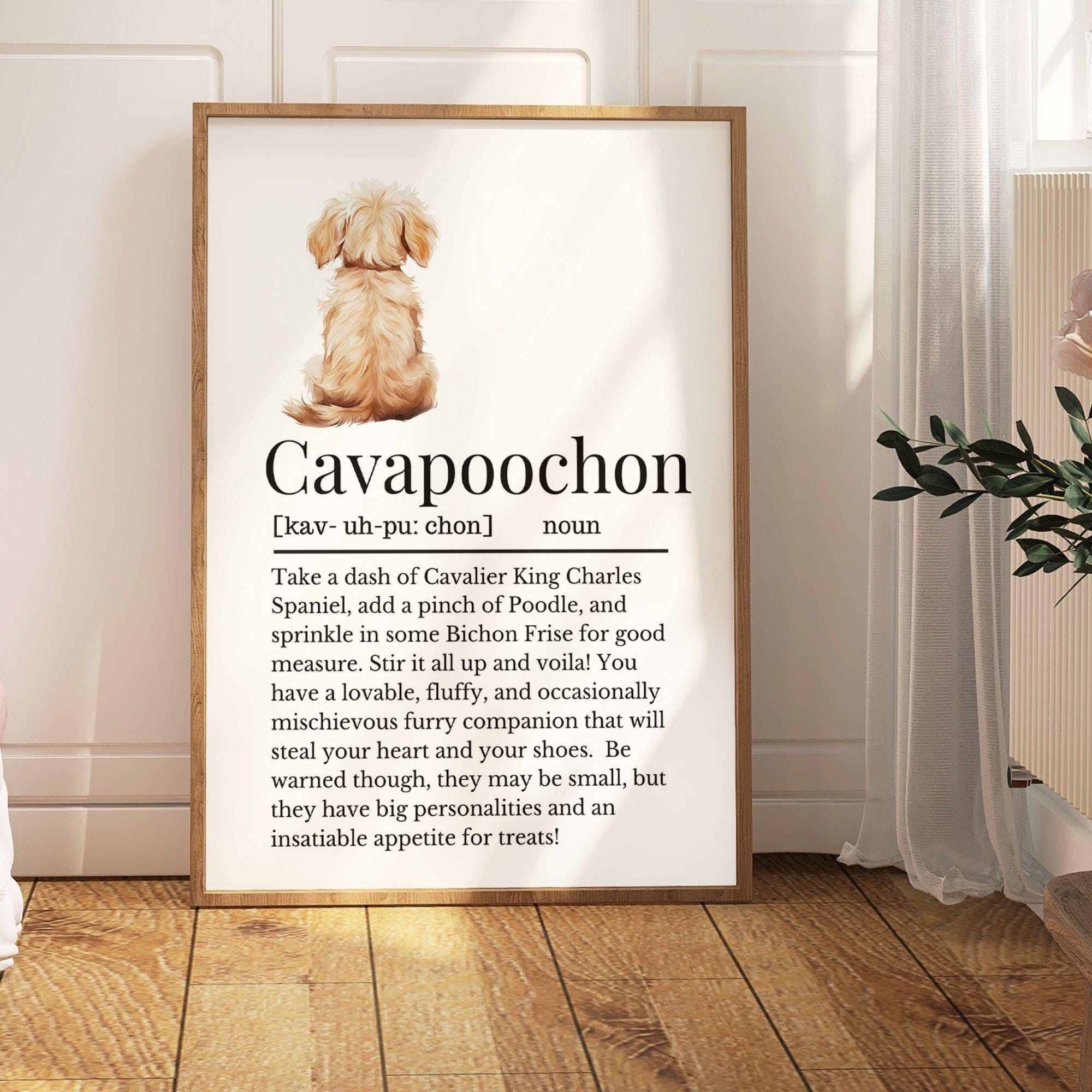 Cavapoochon Definition Print, Wall Print for Cavapoochon Owner ...