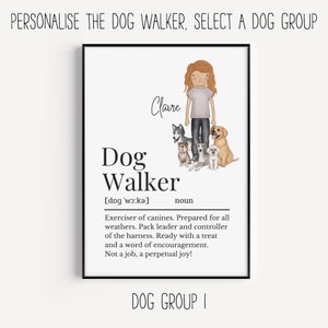 Dog Walker Definition Print, Definition Print Gift for Professional Dog Walker, Personalised Dog Walker Print, Gift for Your Dog Walker