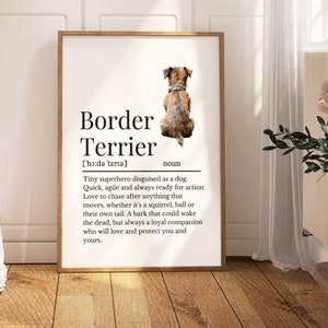 Border Terrier Definition Print, Border Terrier Print,  Wall Print for Border Terrier Owner, Border Terrier Mum, Border Terrier Wall Print