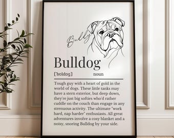 Bulldog Line Art Definition Print