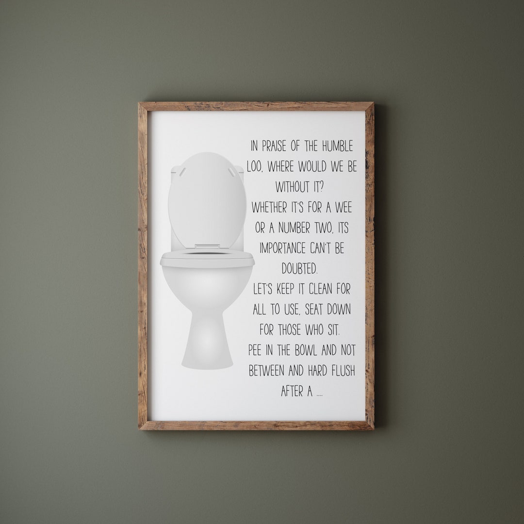 Toilet Wall Print Toilet Poem Wall Print Bathroom Prints Etsy