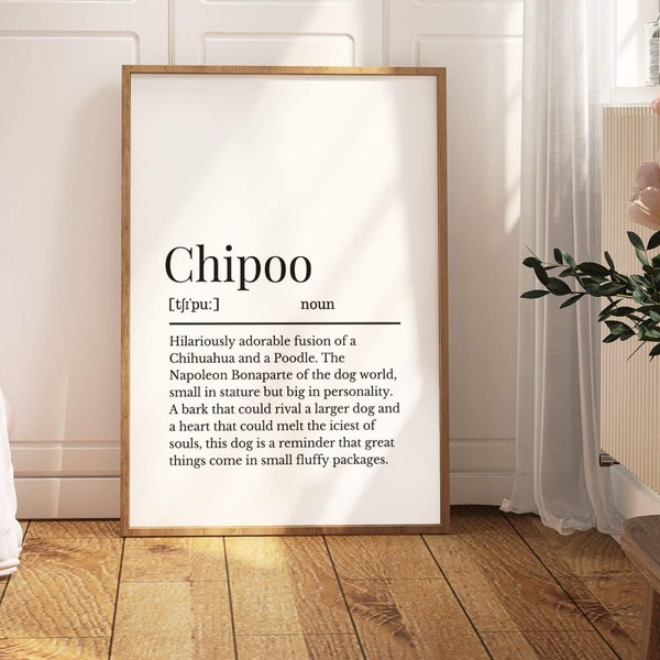 Chipoo Definition Print, Chipoo Dog Print, Wall Print for Chipoo Owner, Dog Owner Gift, Chipoo Mum Gift Idea