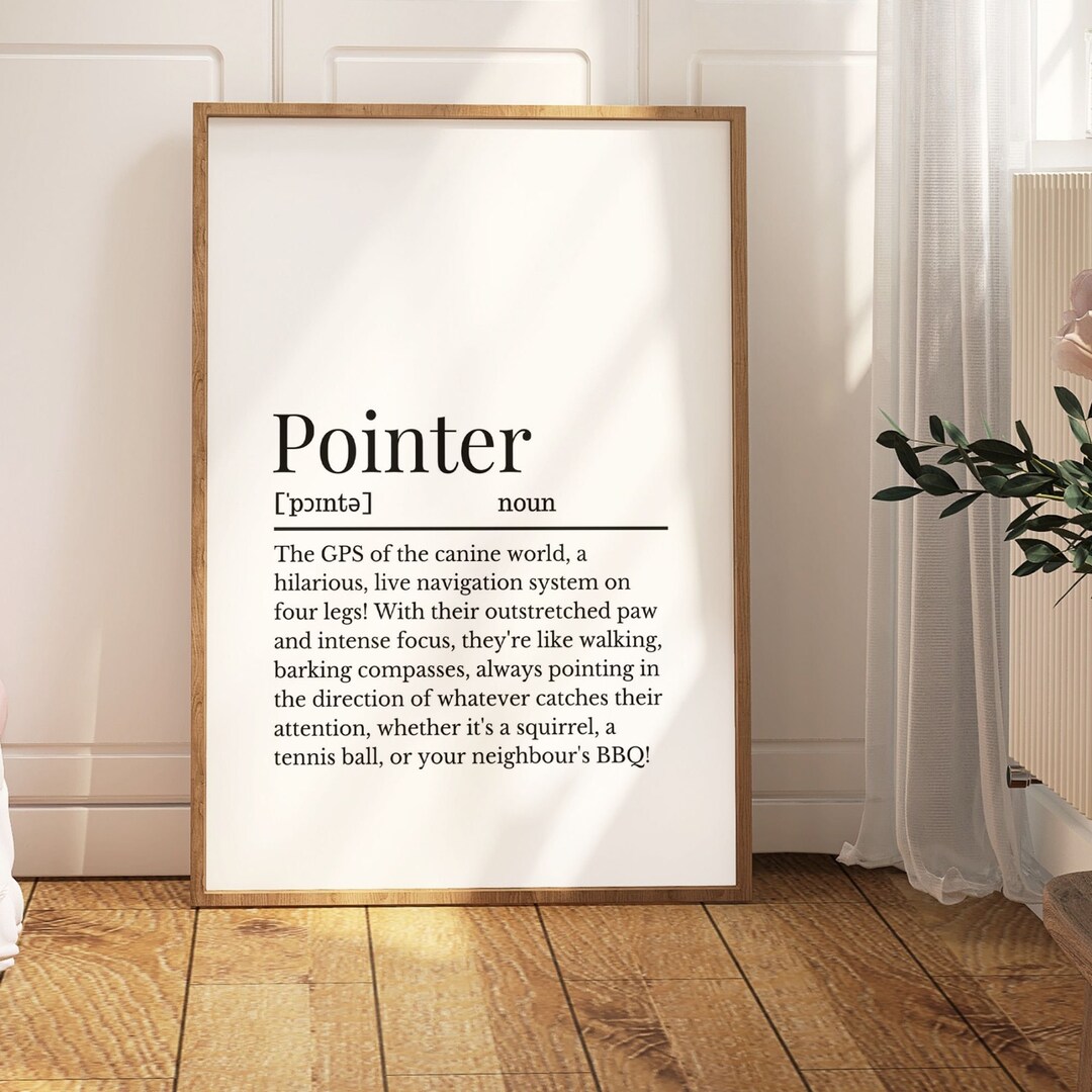 Pointer Definition Print, Pointer Dog Print, Wall Print for Pointer ...