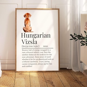Hungarian Vizsla Definition Print, Wall Print for Hungarian Vizsla Owner, Vizsla Print, Hungarian Vizsla Mum, Hungarian Vizsla Wall Print