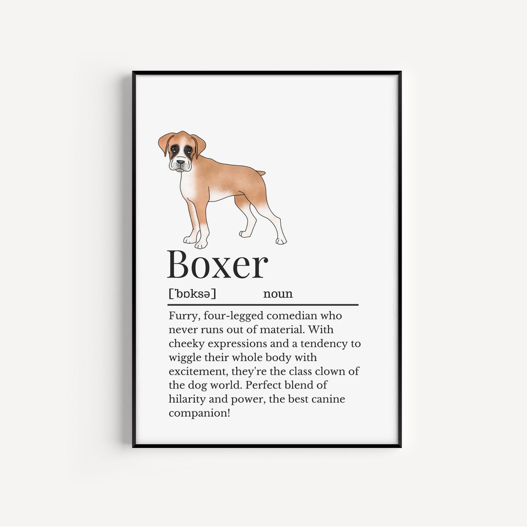 Boxer Dog Definition Print Wall Print for Boxer Dog Owner Etsy