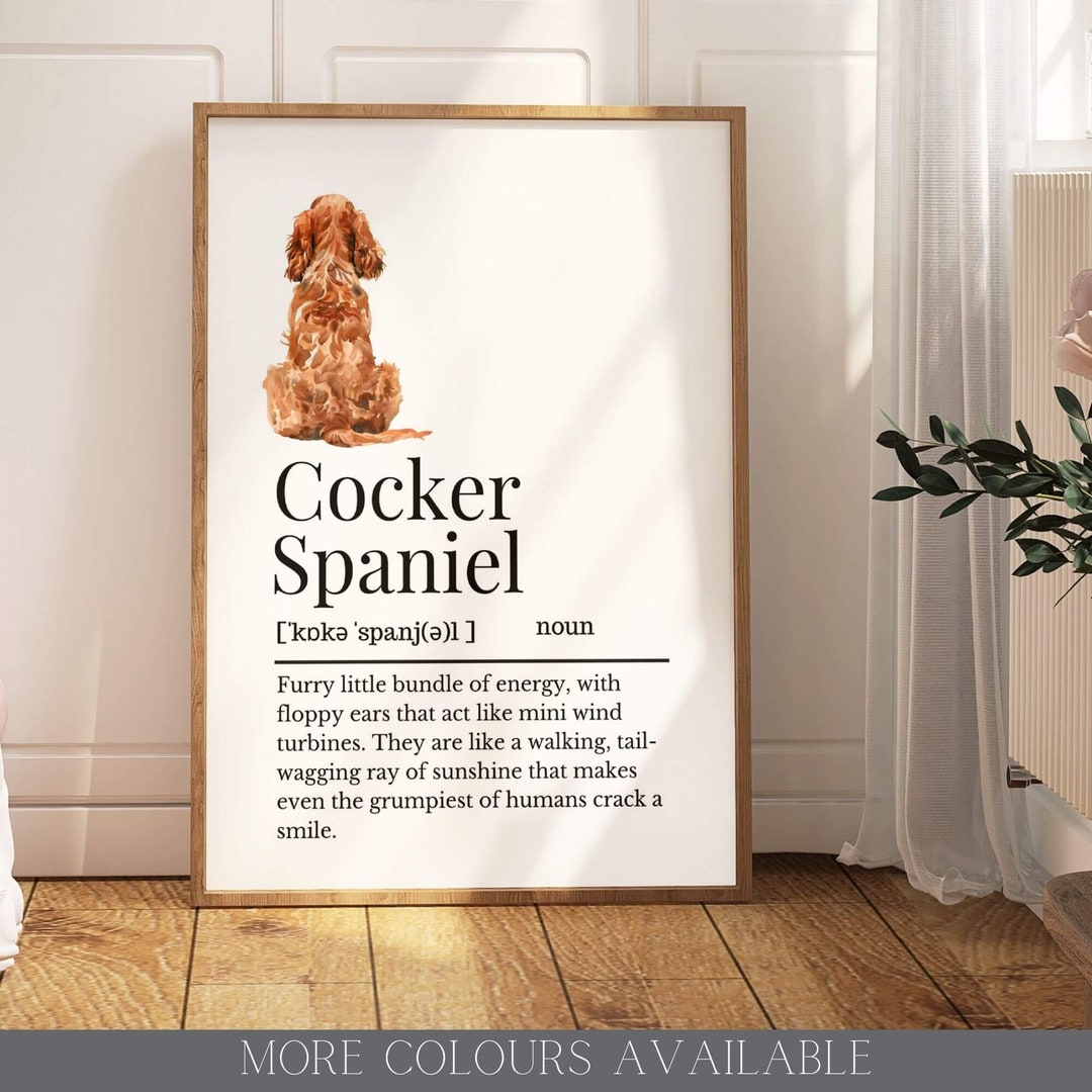 Happiness Starts With a Cocker Spaniel, Cocker Spaniel Wall Print ...