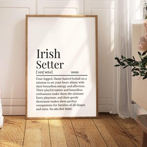 Irish Setter Definition Print, Irish Setter Print, Wall Print for Irish Setter Owner, Irish Setter Print, Dog Owner Gift,  Irish Setter Mum