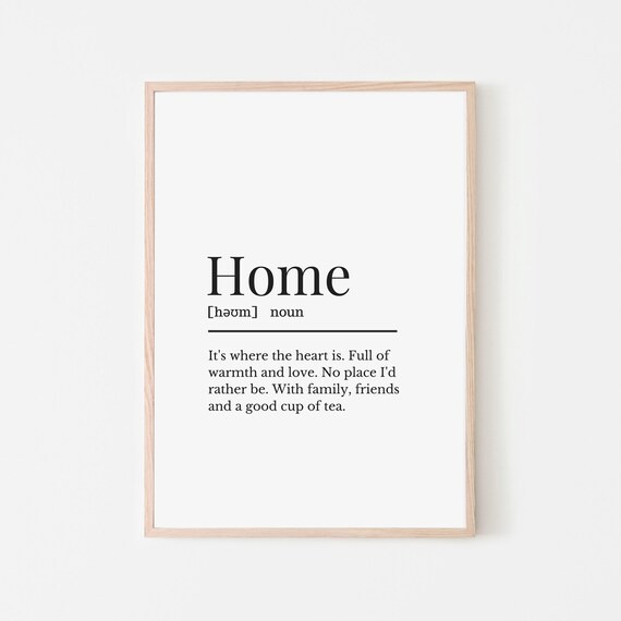 Home Definition Print Dictionary Definition Home Wall Print Etsy