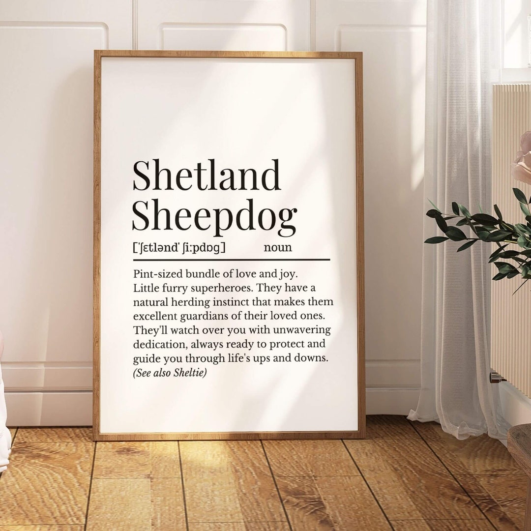 Herding Sheepdog Meaning Shetland Sheepdog Definition Print, Wall