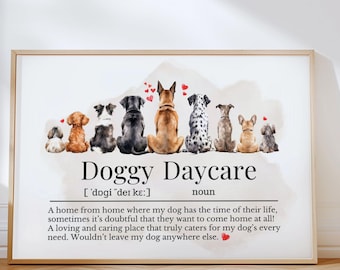 Doggy Daycare Print for a Gift to Say Thank You
