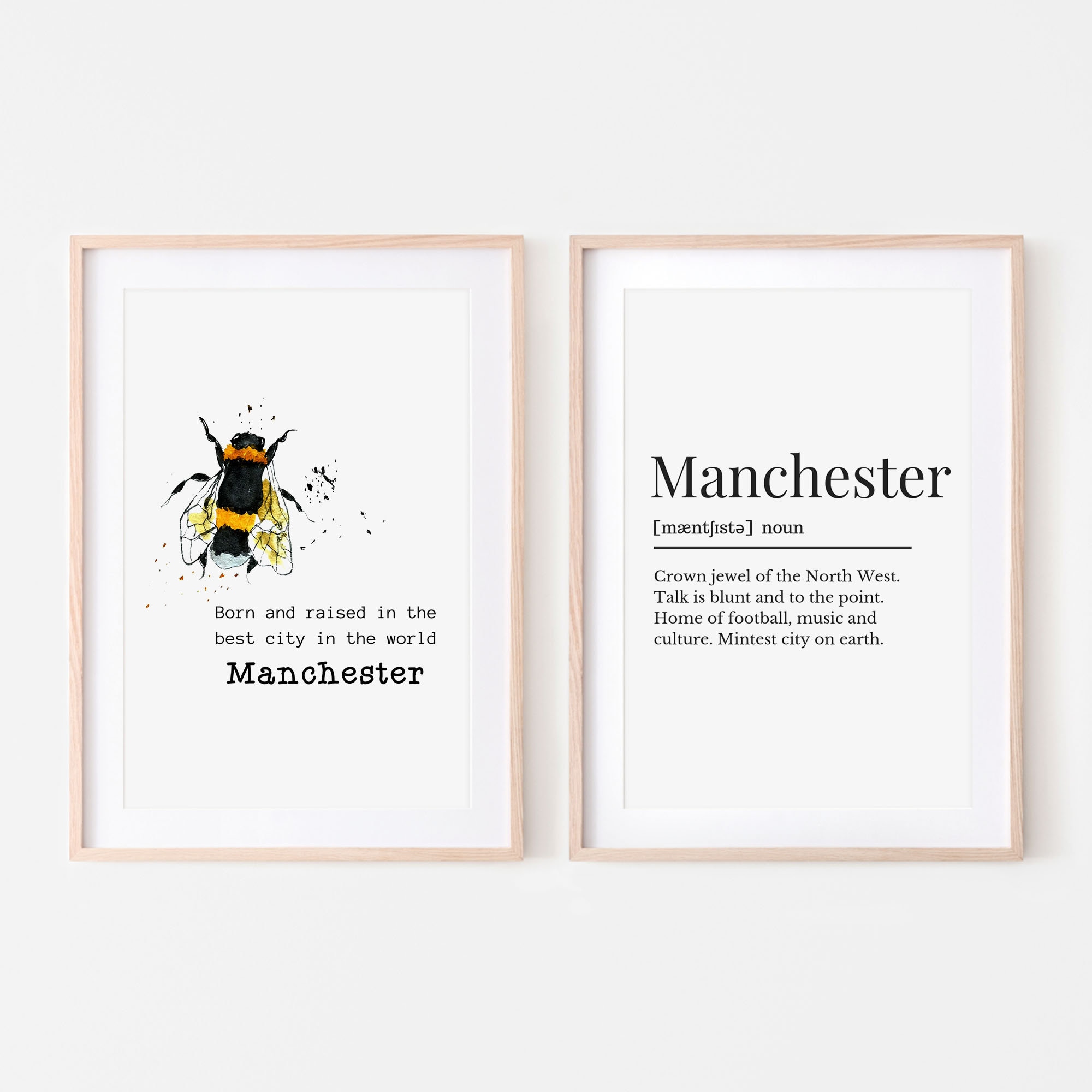 Manchester Definition Manchester Definition Print and Born in Manchester Print Set ...