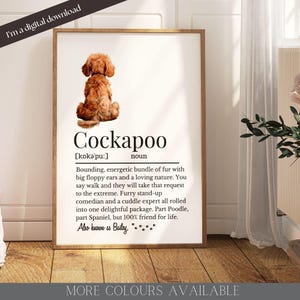 Cockapoo Definition Personalized Digital Print, Custom Cockapoo Definition Print. Downloadable Cockapoo Print, Personalizable Cockapoo Art