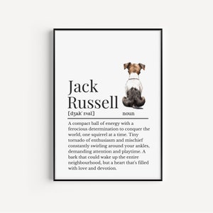Jack Russell Definition Print, Wall Print for Jack Russell Owner, Jack Russell Print, Dog Owner Gift, Jack Russell Mum, Jack Russell Gift