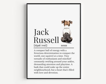 Jack Russell Definition Print, Wall Print for Jack Russell Owner, Jack Russell Print, Dog Owner Gift, Jack Russell Mum, Jack Russell Gift