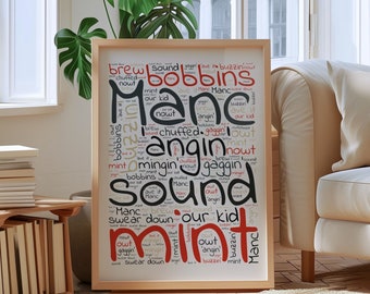 Manchester Slang Print, Manc Words Print, Manchester Gifts, Prints for Mancs, Manchester Prints, Slang Wall Art