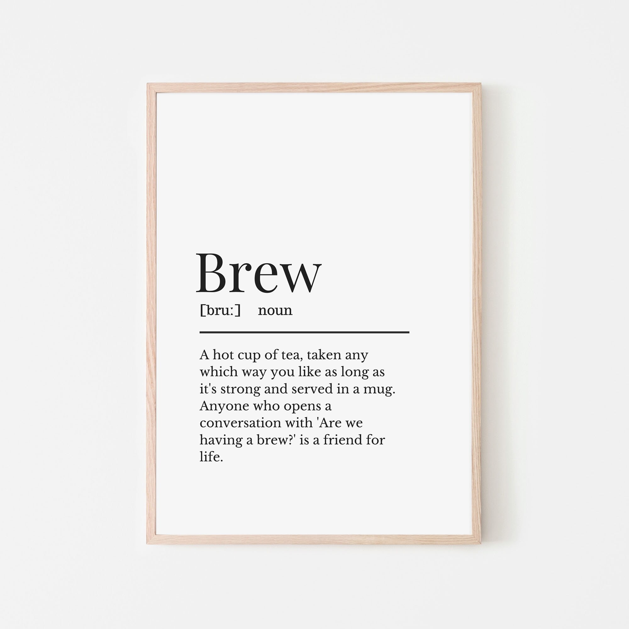 Brew Word Definition Northern Humour Wall Print Gift for a Etsy UK