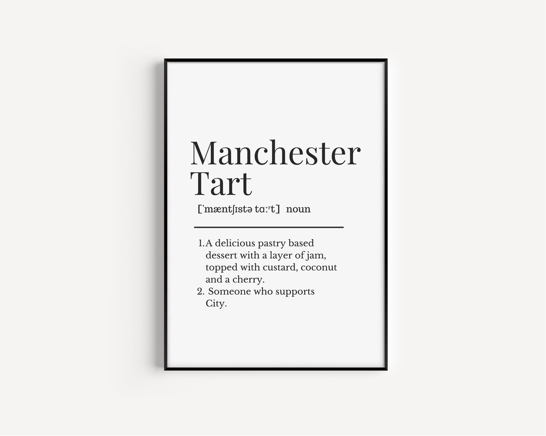 Manchester Tart Definition Print Print for a Manchester Etsy