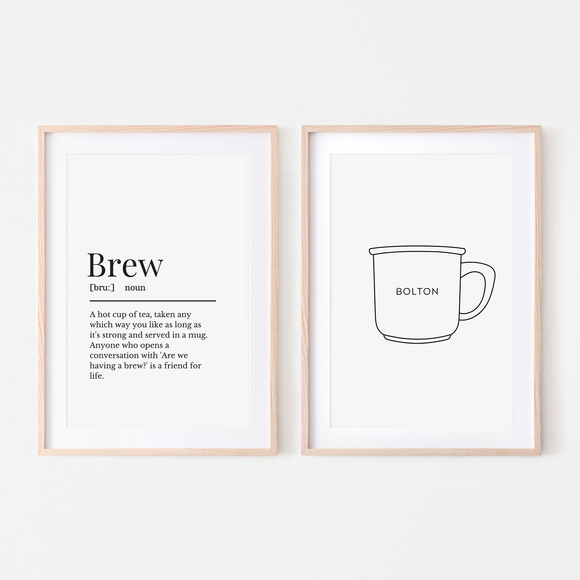 Brew Definition Print and Bolton Mug Print Bolton Prints Set Etsy