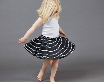 Organic baby & children's skirt «Swirl», dotted Girls' skirt monochrome rockabilly