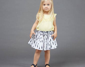 Organic baby & children's skirt «Sunny», striped Monochrome girls' skirt