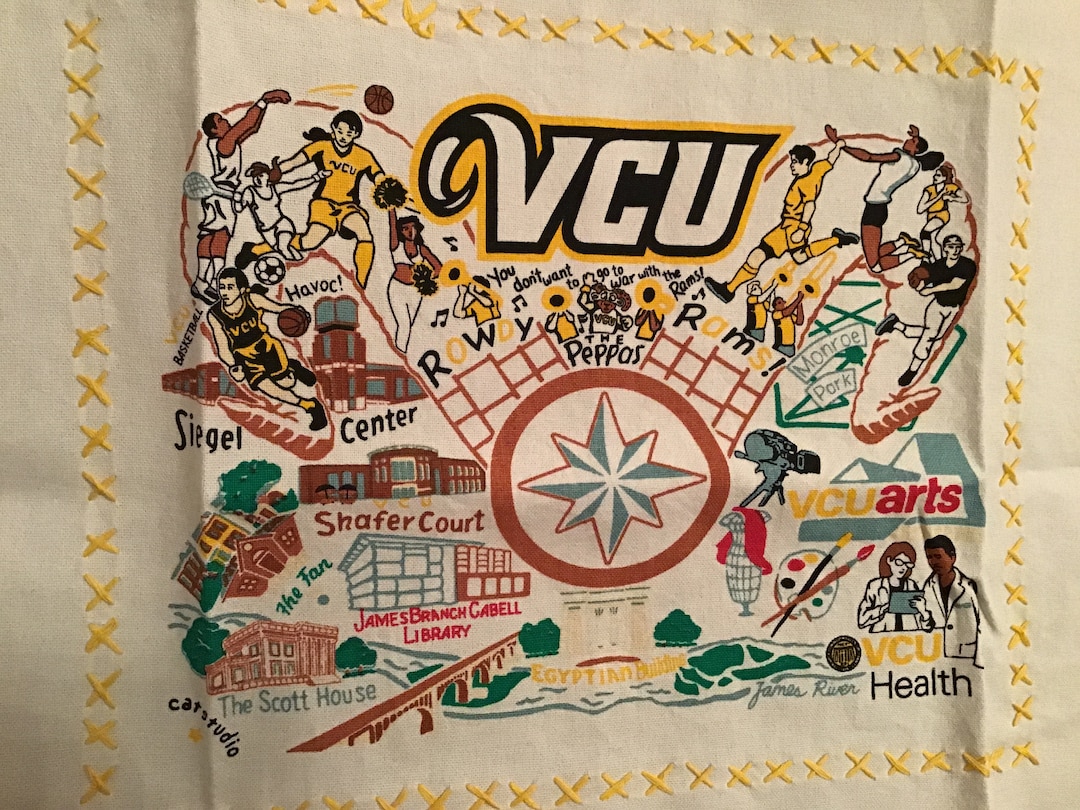 Virginia Commonwealth University Towel VCU Richmond VA Bar Towel Dish ...