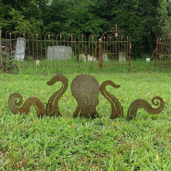 Octopus Garden Stake Large Octopus Lawn Ornament Yard Art