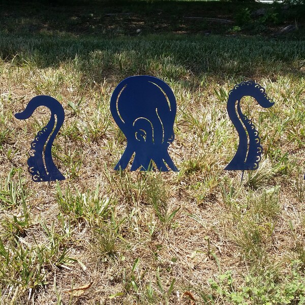 Octopus Metal Garden Art Garden Stakes Beatles Octopus Garden