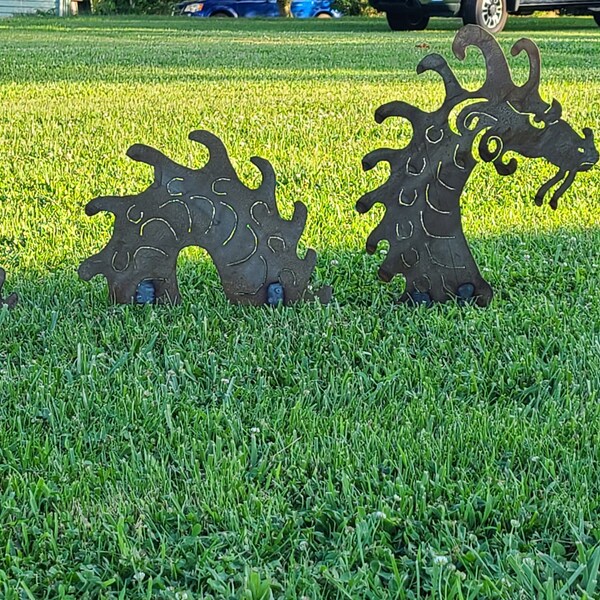 Large Dragon Sea Monster Garden Stakes Dragon Yard Art Chinese Dragon Metal Art Garden Decor