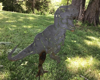 Dinosaur Garden Stake Tyrannosaurus Rex Yard Art Garden Accessories Dinosaur Yard Art
