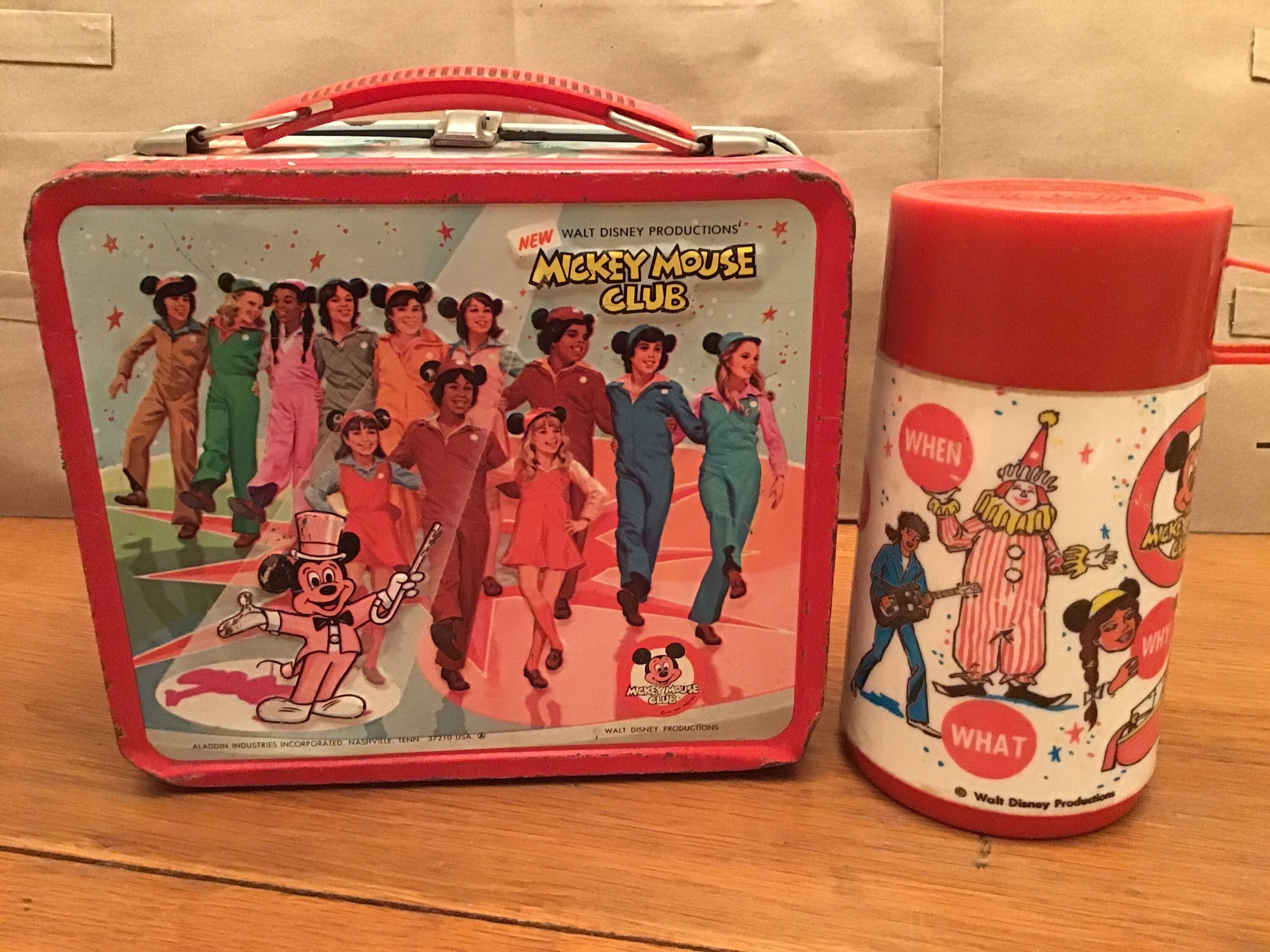 thermos metal mickey mouse & friends tin lunch box