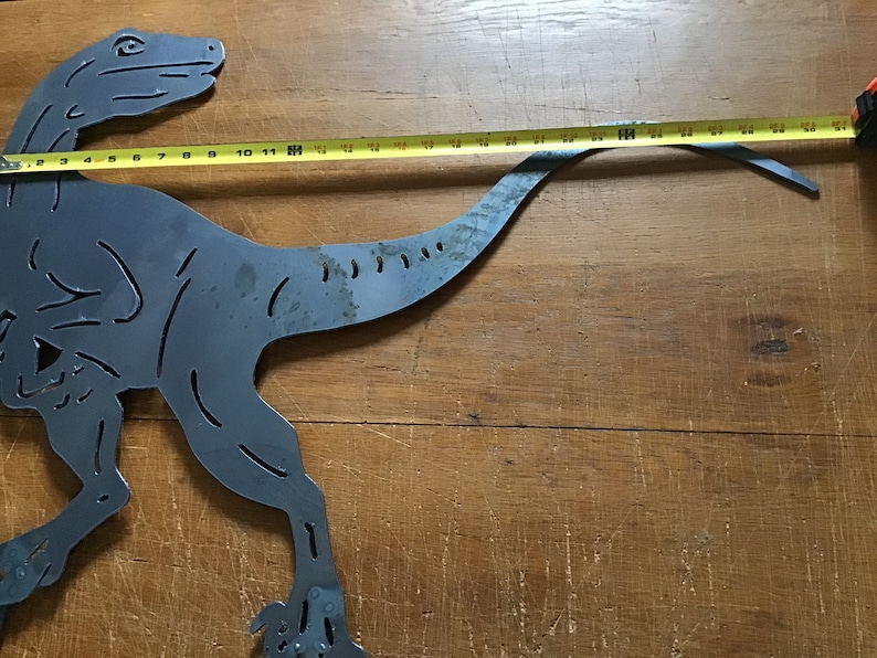 Large Velociraptor Garden Stake Yard Art Dinosaur Garden Art Etsy