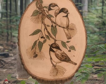 Bird wood burning