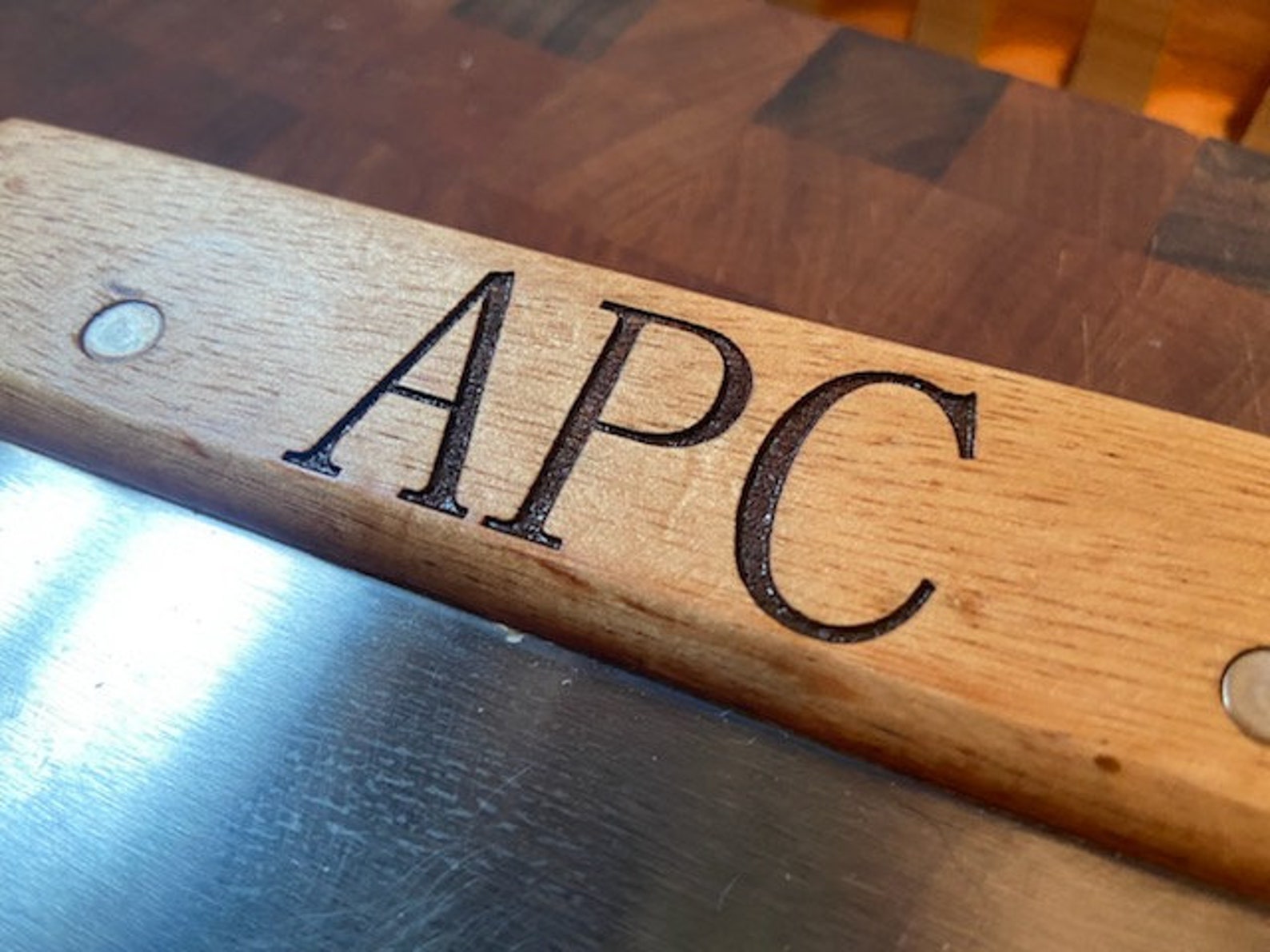 Engraved Wooden Bench Scraper Etsy