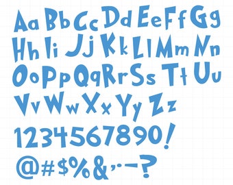 Dr. Seuss Alphabet Letters SVG, Eps Ai VectorPng Monogran Silhouete Cricut Clipart Decal, Svg files, Dr Seuss Svg, dr seuss alphabet svg