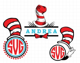 Cat In The Hat SVG, Dr. Seuss Svg, Svg Files, Cricut Files, Silhouette File, Instant download,t-shirt,Digital designs
