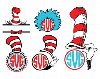 Cat In The Hat SVG, Dr. Seuss Svg, Svg Files, Cricut Files, Silhouette File, Instant download,t-shirt,Digital designs