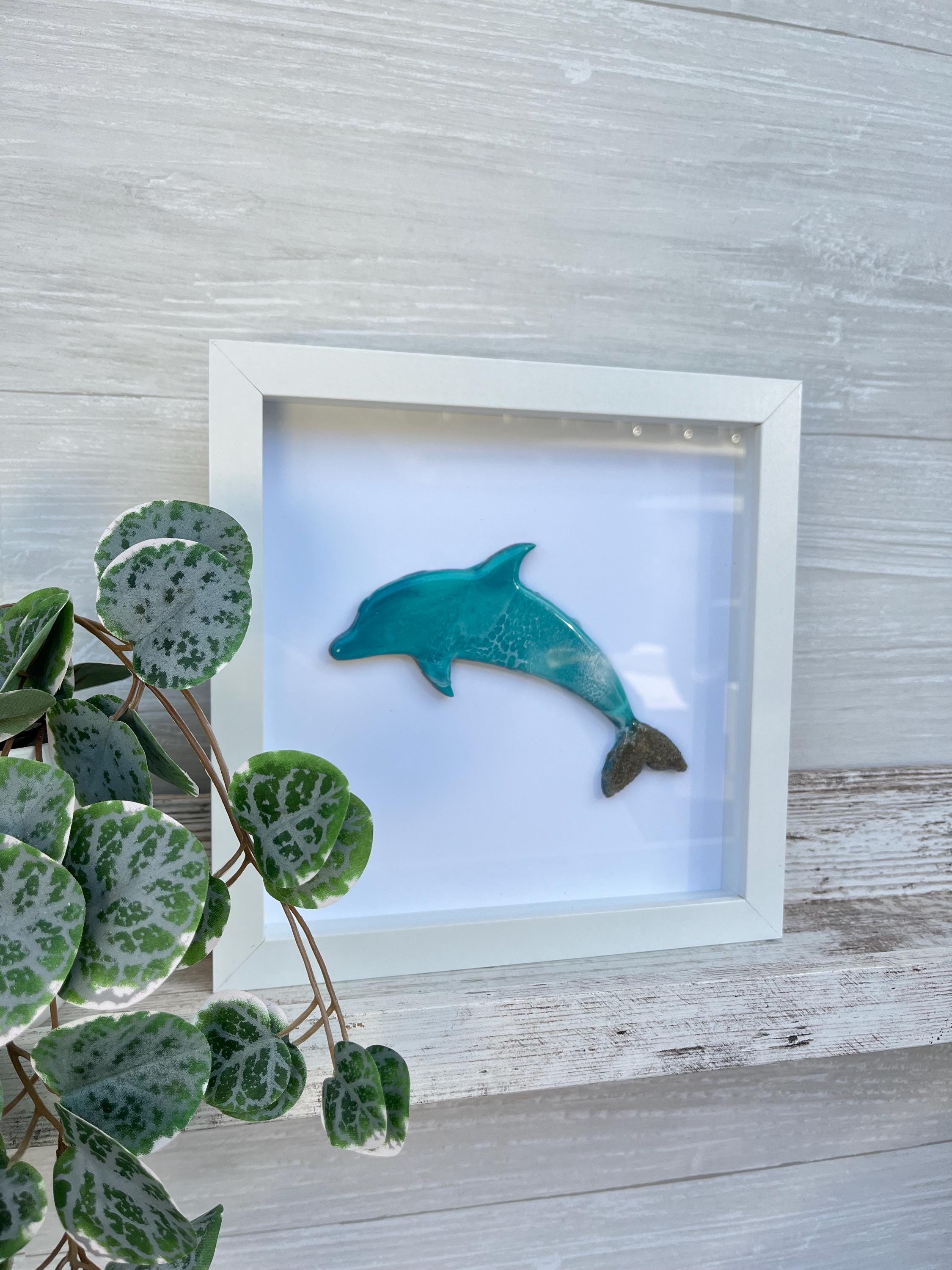Dolphin Shadow Box, Framed Art, Coastal Decor, Resin Art, Dolphin Art ...
