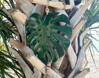 Wall hanging, monstera art, macrame, resin art