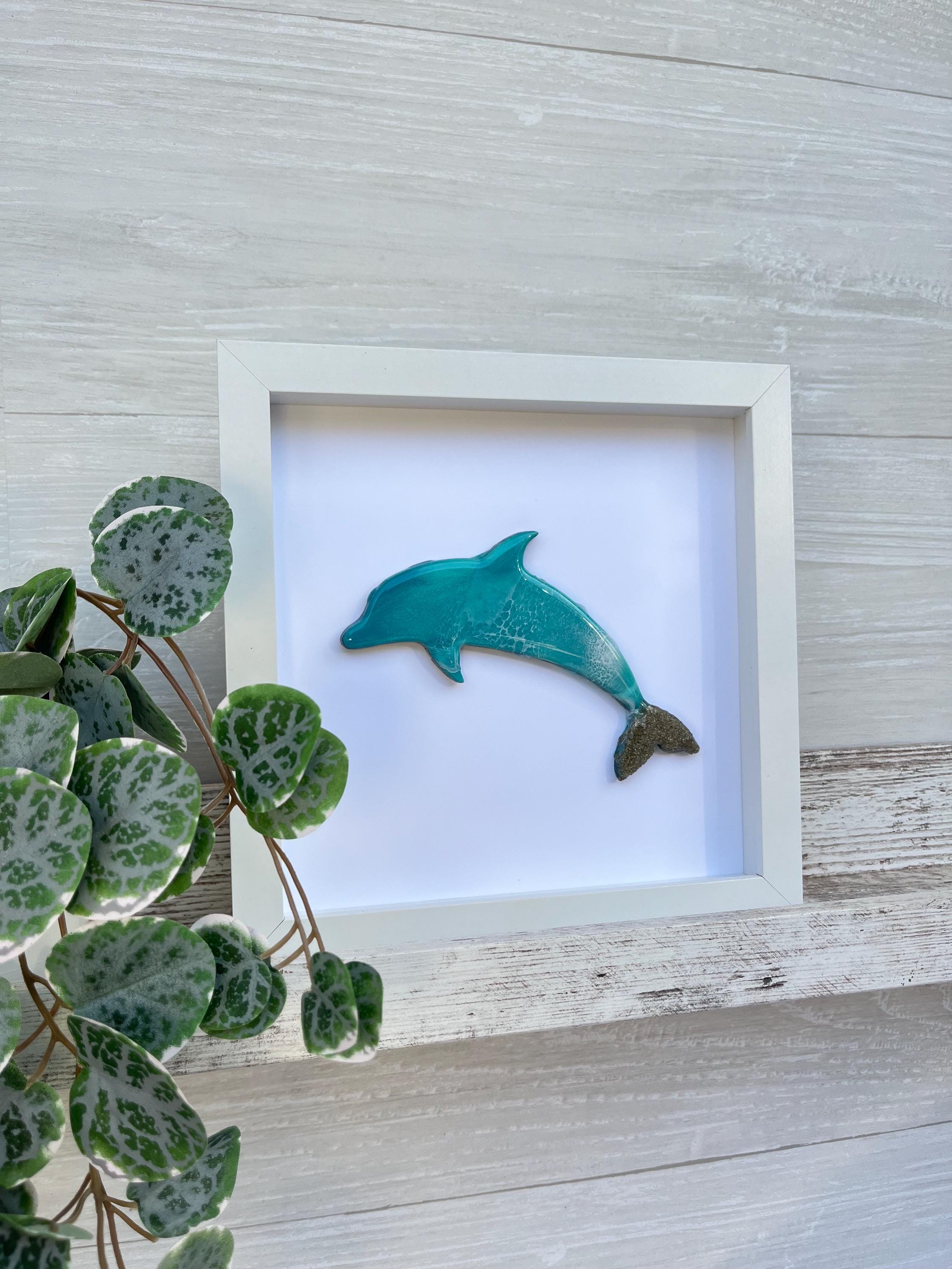 Dolphin Shadow Box, Framed Art, Coastal Decor, Resin Art, Dolphin Art ...
