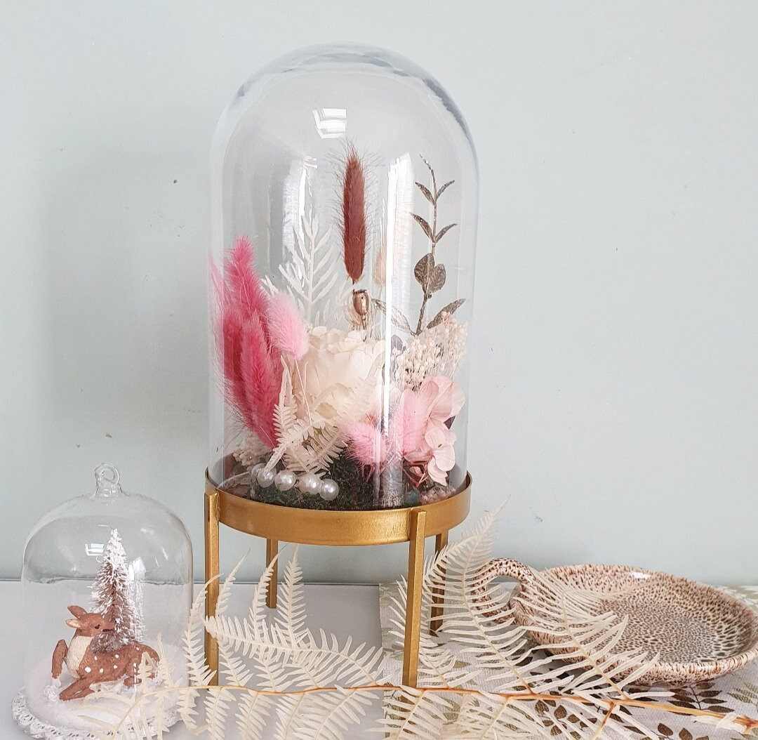 Cloche en Verre Décorative Ma Rose