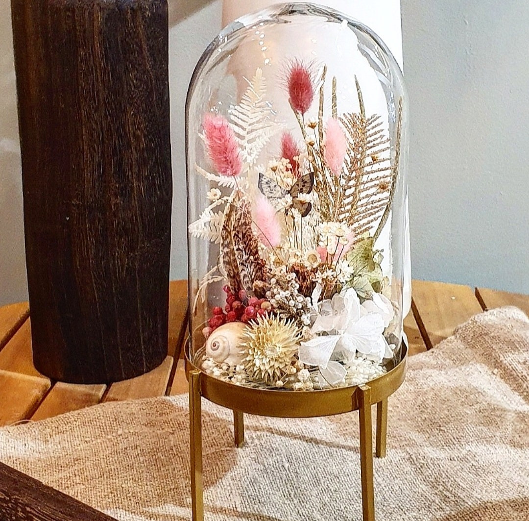 Cloche Fleurie Décorative Nacre