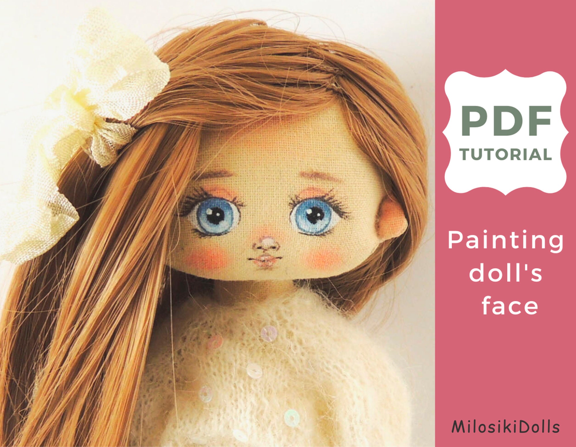 PDF Painting doll's face tutorial Rag doll pattern Doll Etsy