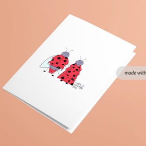 Set van 10 Lady & Gentle Bug-wenskaarten met enveloppen - Handgetekende digitale print