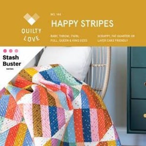 Happy Stripes Quilt Pattern by Quilty Love