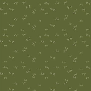 Puede incluir: Fondo verde oliva con un patrón disperso de pequeñas formas de lazo de color claro. Los lazos son dibujos lineales simples, creando un diseño sutil y repetitivo en la superficie.