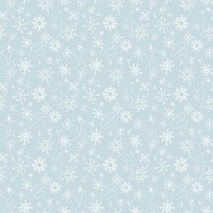 Santa&#39;s Tree Farm Snowflakes Print in Sky Blue by Lisa Audit for Riley Blake Designs