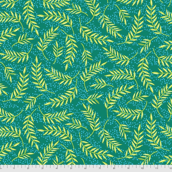 Enchanted Olive Branches Emerald Print by Valori Wells for FreeSpirit Fabrics