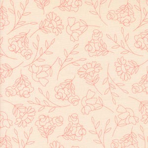 May include: A seamless pattern featuring delicate pink floral designs on a cream background. The pattern includes various stylized flowers and leaves, creating a soft and romantic aesthetic.